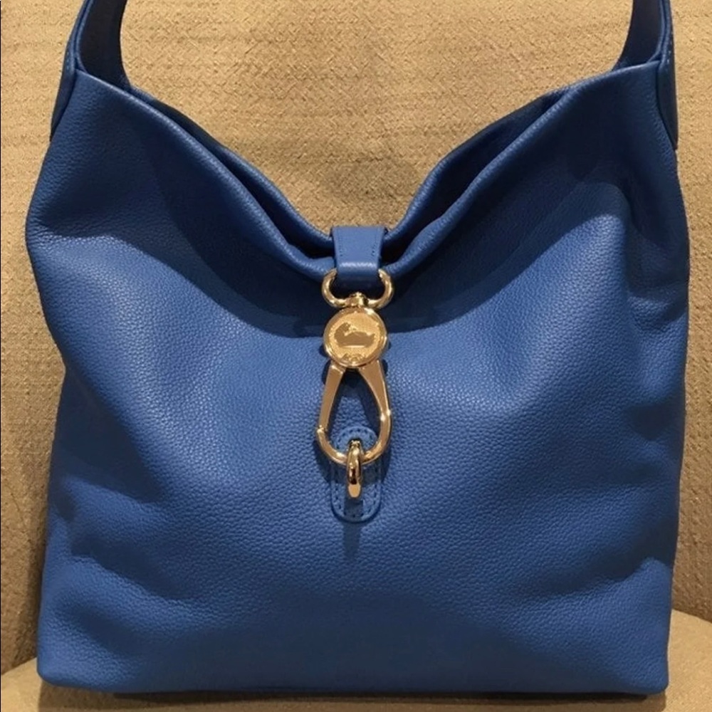 Dooney and Bourke Belvedere Leather Logo Lock Hobo